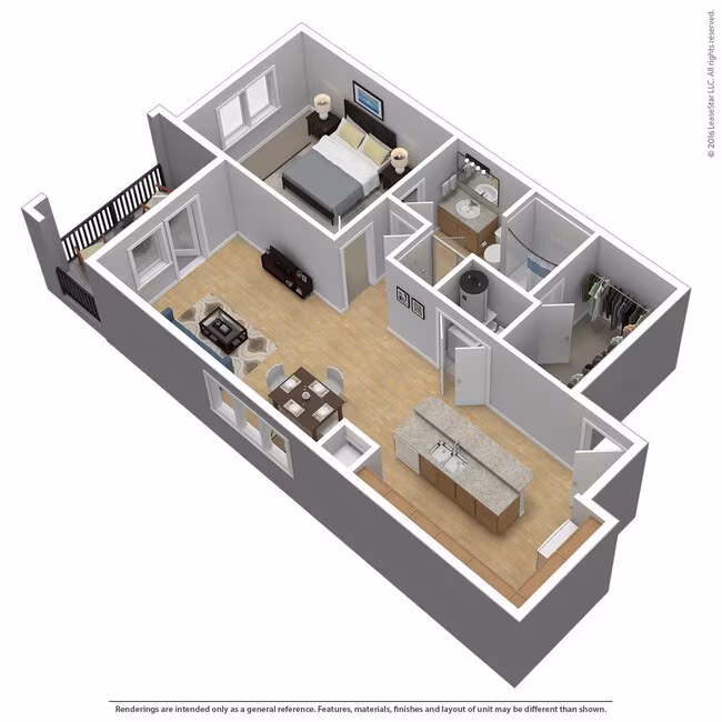 1 Bed 1 Bath 1003 SqFt (923 Net) 03207 floor plan